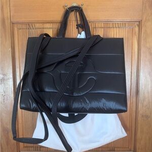 Telfar x Moose Knuckle Quilted MEDIUM Tote Bag BLACK